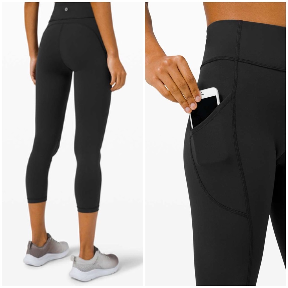 EUC lululemon Invigorate High-Rise Crop 23", Black, Size 8, No Pilling!